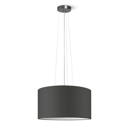 hanglamp Bling-Hover, lampenkap 50/50/25cm, gemaakt van stof en metaal, geschikt voor E27 LED lamp, antraciet, pendel lengte 100 cm, Pendellamp geschikt voor woonkamer, slaapkamer, keuken