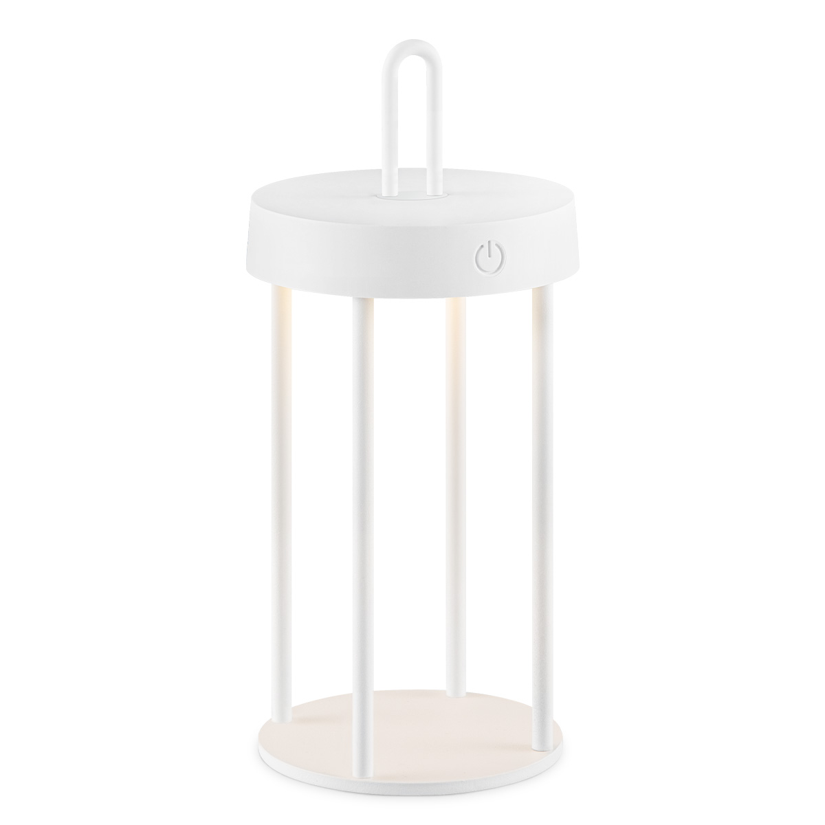 Draadloze Oplaadbare LED Tafellamp - Binnen & Buiten - Dimbaar - ø12.8 x 28.4 cm - Warmwit licht - 3000mAh - White