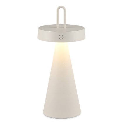 Draadloze Oplaadbare LED Tafellamp - Binnen & Buiten - Dimbaar - ø12.8 x 29 cm - Warmwit licht - 3000mAh - Grijs