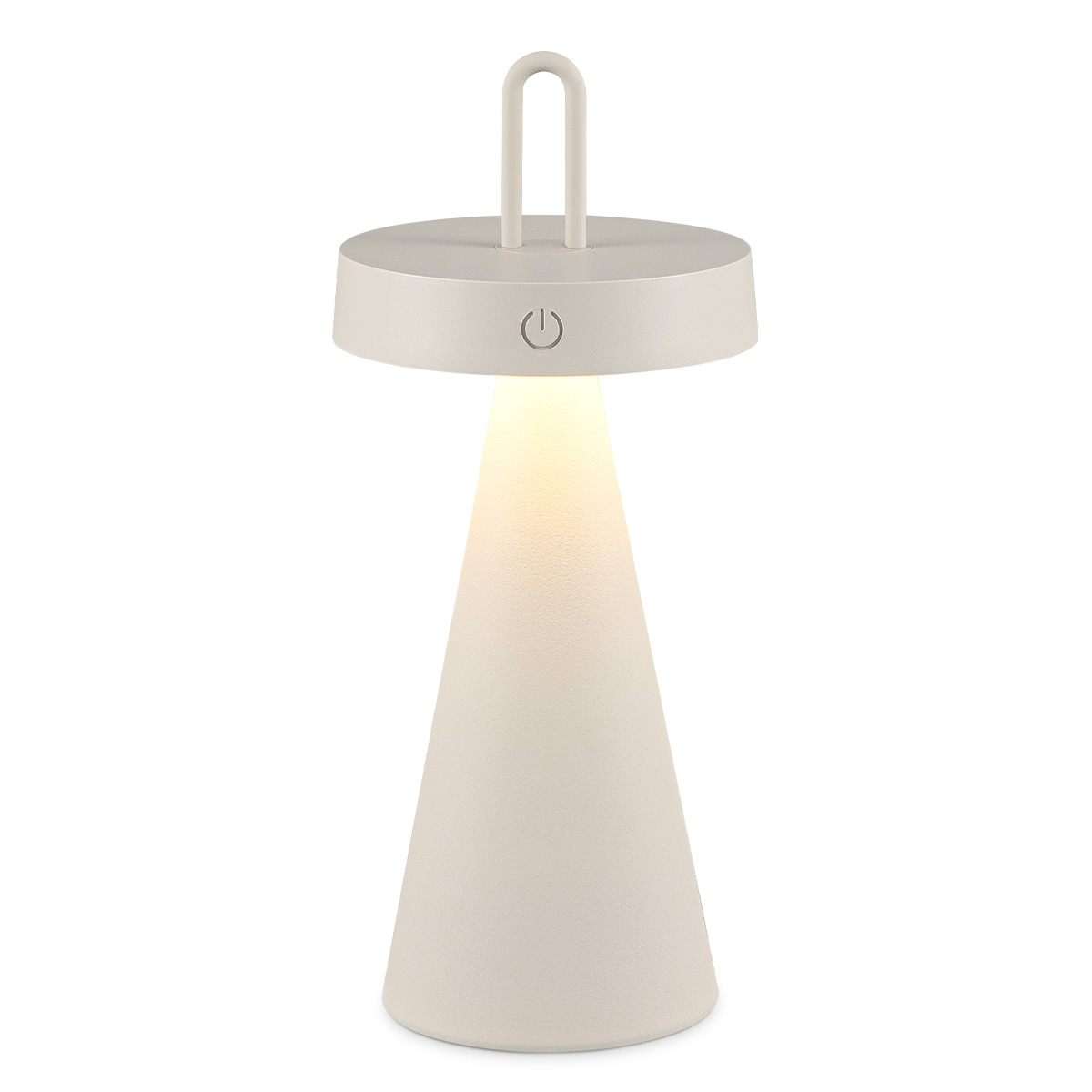 Draadloze Oplaadbare LED Tafellamp - Binnen & Buiten - Dimbaar - ø12.8 x 29 cm - Warmwit licht - 3000mAh - Grijs