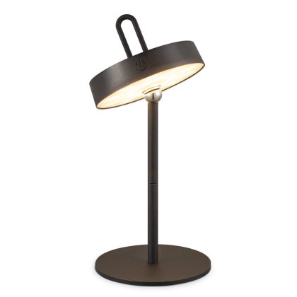 Draadloze Oplaadbare LED Tafellamp - Binnen & Buiten - Dimbaar - ø12.8 x 29 cm - Warmwit licht - 3000mAh - Zwart