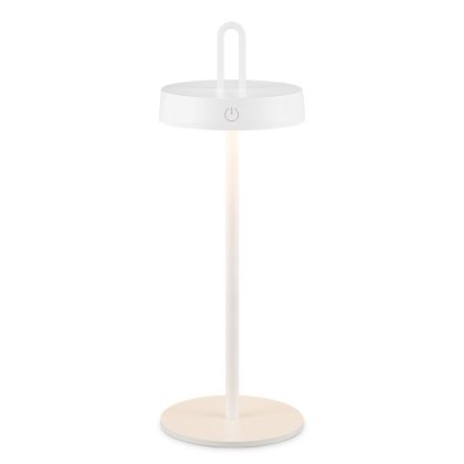 Draadloze Oplaadbare LED Tafellamp - Binnen & Buiten - Dimbaar - ø12.8 x 36.6 cm - Warmwit licht - 3000mAh - White