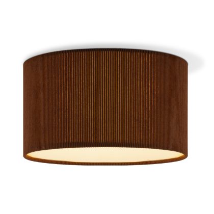 Corduroy Plafondlamp - Cilinder - Brown - Scandinavische stijl - ø30 x 17 cm - E27 Fitting - Geschikt voor Woonkamers en slaapkamers