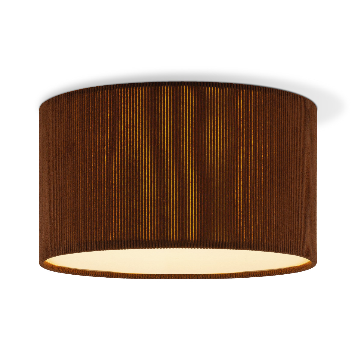 Corduroy Plafondlamp - Cilinder - Brown - Scandinavische stijl - ø30 x 17 cm - E27 Fitting - Geschikt voor Woonkamers en slaapkamers