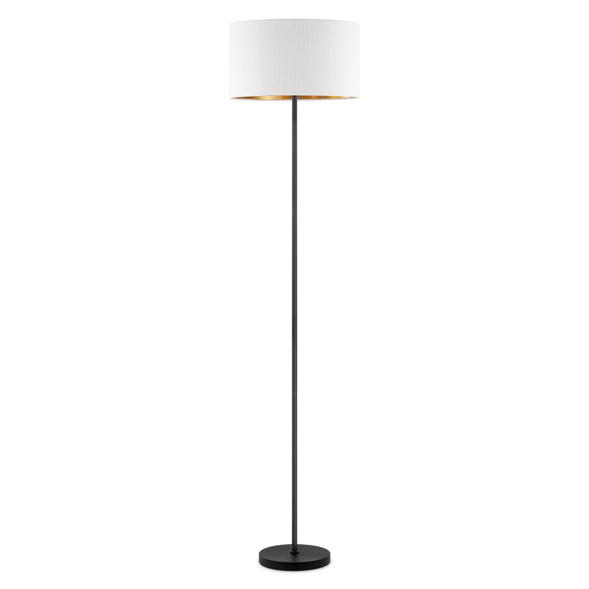 Scandinavische stijl Vloerlamp - Corduroy Lampenkap - Cilinder - Wit - ø40 x 165 cm - E27 Fitting - Geschikt voor Woonkamers en slaapkamers - met Voetschakelaar