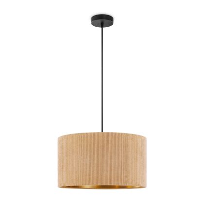 Scandinavische stijl Hanglamp - Corduroy Lampenkap - Cilinder - Karamel - ø40 x 126 cm - E27 Fitting - Geschikt voor Woonkamers en slaapkamers - Inclusief 1 meter kabel