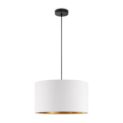 Scandinavische stijl Hanglamp - Corduroy Lampenkap - Cilinder - Wit - ø40 x 126 cm - E27 Fitting - Geschikt voor Woonkamers en slaapkamers - Inclusief 1 meter kabel