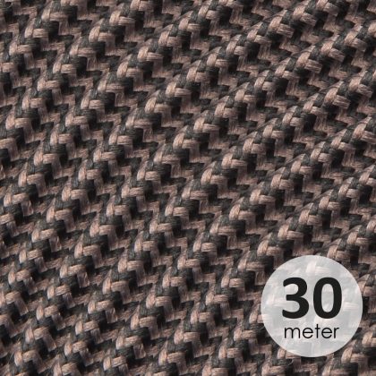 Textiel Kabel - 1 meter lang - Zwart-grijs - Strijkijzersnoer 3 x 0,75 mm met aardingsgeleider - met textielmantel - pendelleiding lampkabel - Accessoires voor lampen - Binnen gebruik