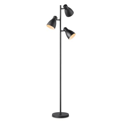 Moderne Vloerlamp - Staande Lamp met 3 lampen - Zwart - 38.5/38.5/166.5cm - Inclusief LED E27 Lichtbron 4W 806Lm - met Voetschakelaar - voor Slaapkamers en Thuiskantoren