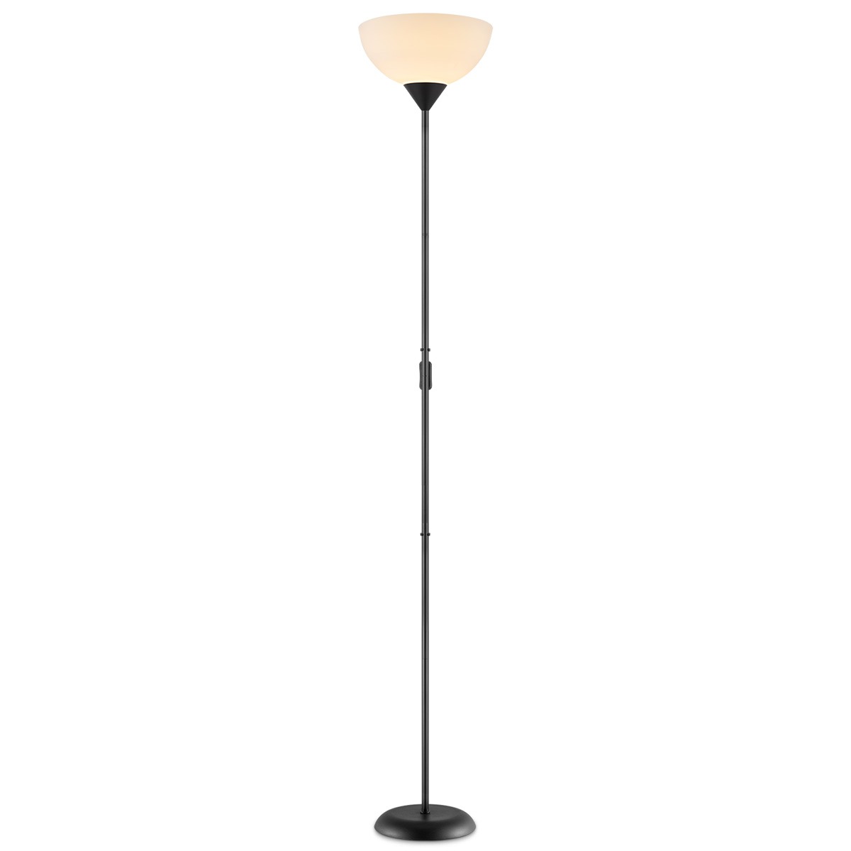 Moderne E27 LED Vloerlamp - 28/28/173.5 cm - Zwart - Metalen Staande Lamp met Wit Lampenkap - Geïntegreerde LED 4W 806Lm 2700K - Voor Kantoor en Slaapkamer - met schakelaar
