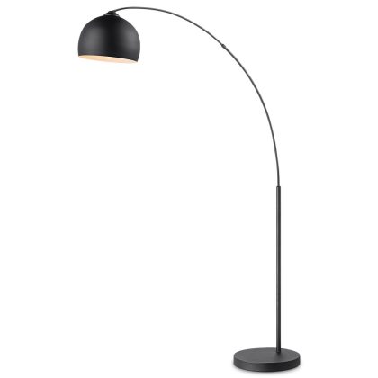 Klassieke metalen Booglamp - Staande Lamp met Lampkenkap - Zwarte - 109/31.5/172cm - Inclusief LED E27 Lichtbron 9W 806Lm - met Voetschakelaar - voor Slaapkamers en Thuiskantoren