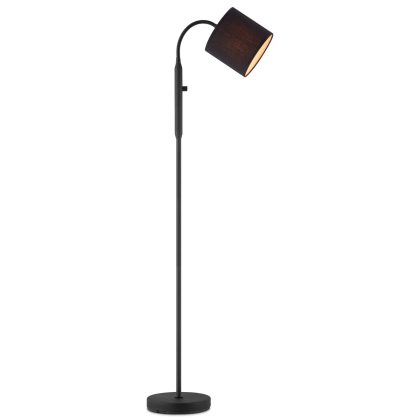 Moderne Vloerlamp - 20/20/120cm - Zwart metalen Staande Leeslamp met Zwarte Stoffen Lampenkap - Inclusief LED E27 Lichtbron 9W 470Lm - Met schakelaar - voor woonkamer en Slaapkamer