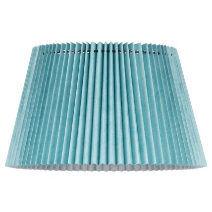 Papieren Gevouwen Lampenkap - Conisch - Blauw - ø40 x 24 cm - E27 fitting - Voor Staande Lamp - Ontworpen voor woonkamer en eetkamer
