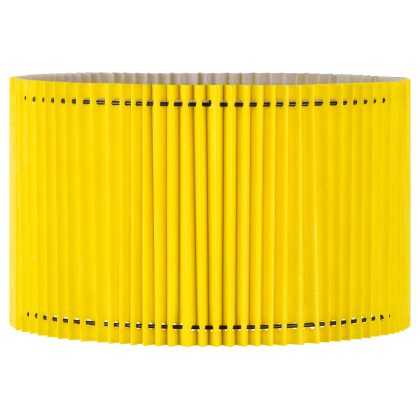 Papieren Gevouwen Lampenkap - Cilindrisch - Geel - ø40 x 20 cm - E27 fitting - Voor Staande Lamp - Ontworpen voor woonkamer en eetkamer