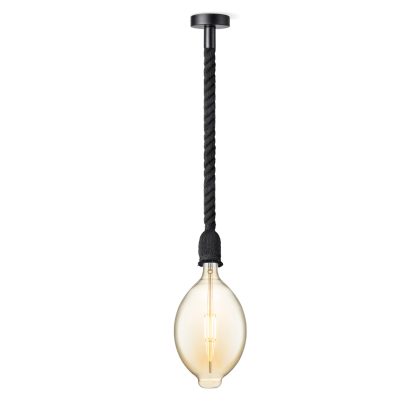 Light depot - hanglamp Leonardo zwart Oval - amber - Outlet