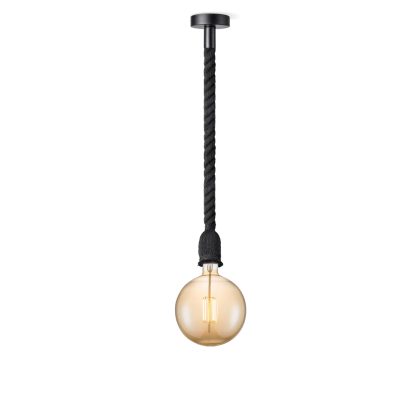 Light depot - hanglamp Leonardo zwart Globe g180 - amber - Outlet