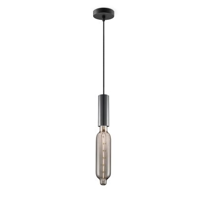 Light depot - hanglamp Saga zwart Tube - smoke - Outlet