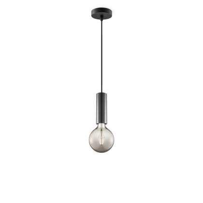 Light depot - hanglamp Saga zwart Globe g125 - smoke - Outlet