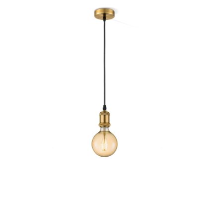 Light depot - hanglamp Vintage Globe g125 - Brons - amber - Outlet