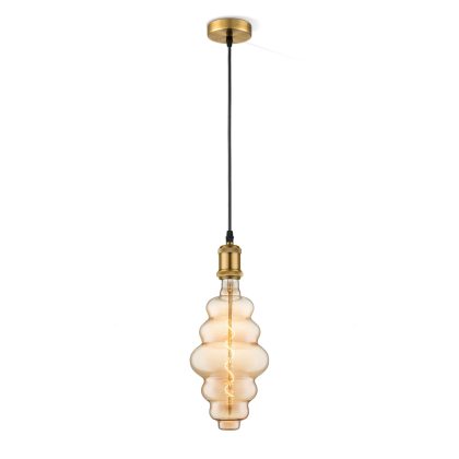 Light depot - hanglamp Vintage Cloud - Brons - amber - Outlet