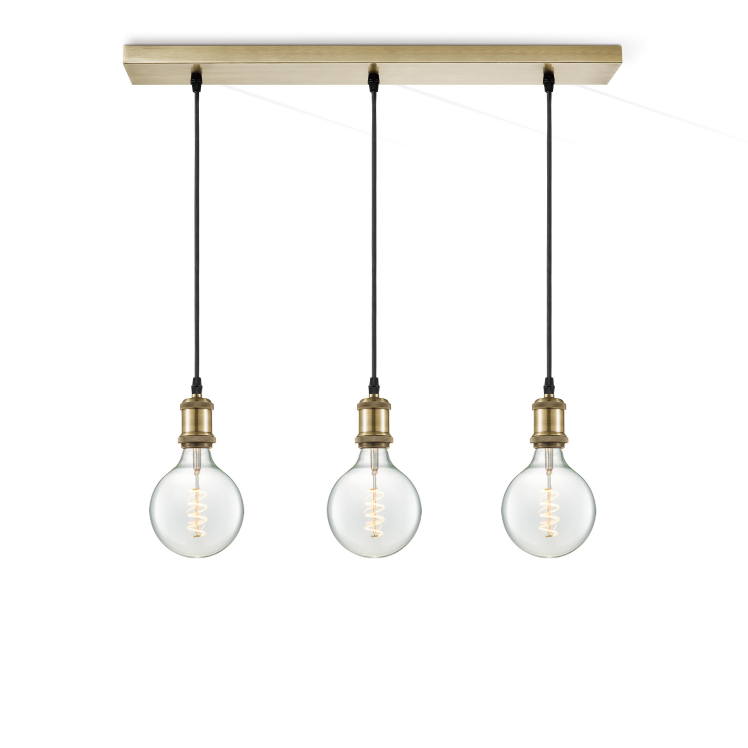 Light depot - hanglamp Vintage brons 3L Beam Spiral g125 - helder - Outlet