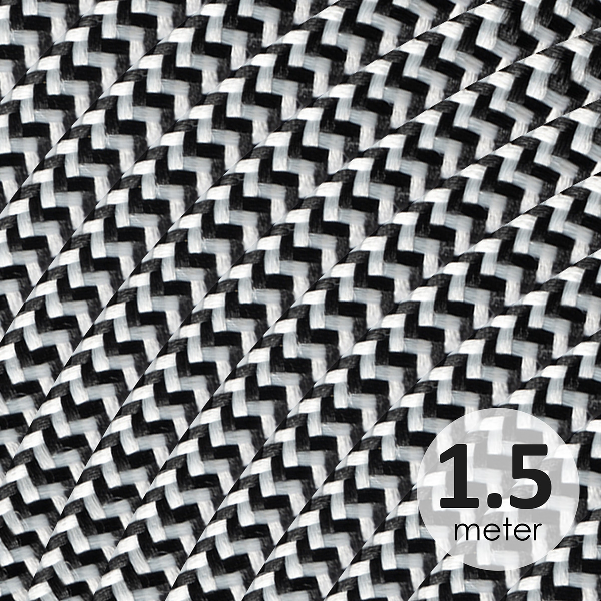 Light depot - strijkijzersnoer 1,5 meter - zwart / wit - Outlet