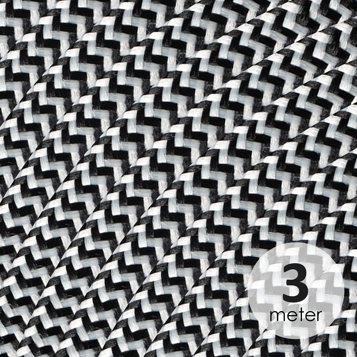 Light depot - strijkijzersnoer 3 meter - zwart / wit - Outlet