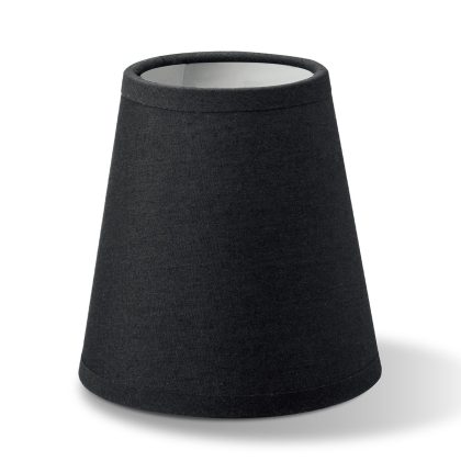Lampenkap rond schuin | taps | katoen | stoffen klemkap voor kroonluchter | lampenkap met klem | Ø11cm 11cm | zwart