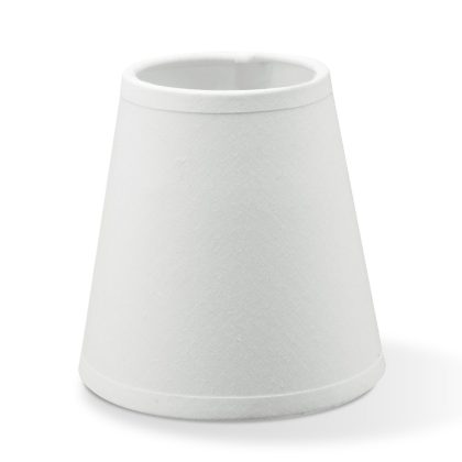 Lampenkap rond schuin | taps | katoen | stoffen klemkap voor kroonluchter | lampenkap met klem | Ø11cm 11cm | wit