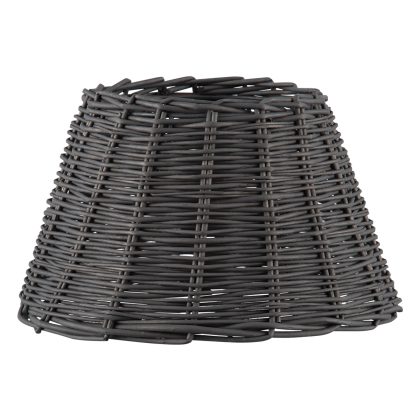 Lampenkap rond schuin | taps | rotan | rieten lampenkap voor tafellamp | lampenkap met E27 fitting | Ø30cm H17cm | bruin