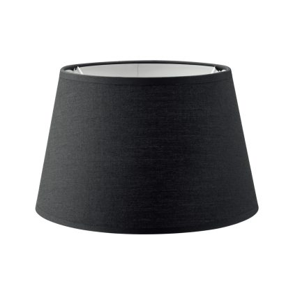 Lampenkap rond schuin | taps | katoen | stoffen lampenkap voor tafellamp | lampenkap met E27 fitting | Ø20cm H13cm | zwart