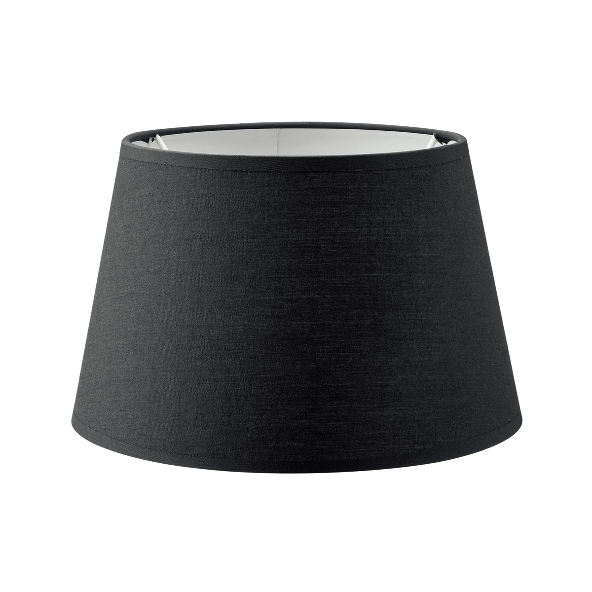 Lampenkap rond schuin | taps | katoen | stoffen lampenkap voor tafellamp | lampenkap met E27 fitting | Ø20cm H13cm | zwart