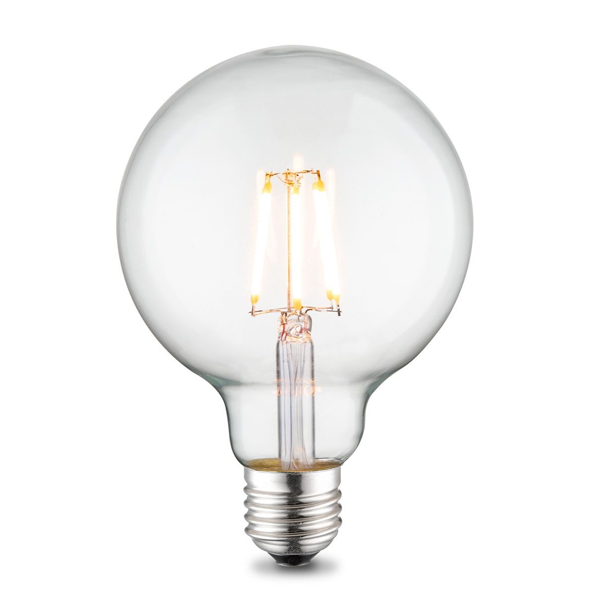 Edison Vintage LED filament lichtbron Globe - Helder - G95 Deco - Retro LED lamp - 9.5/9.5/13.5cm - geschikt voor E27 fitting - 6W 550lm 3000K - warm wit licht