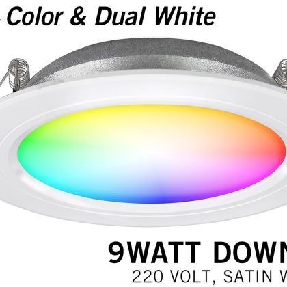 Mi·Light Mi-Light 9W RGBWW Kleur + Dual White LED Inbouwspot 220V. Satijn Wit