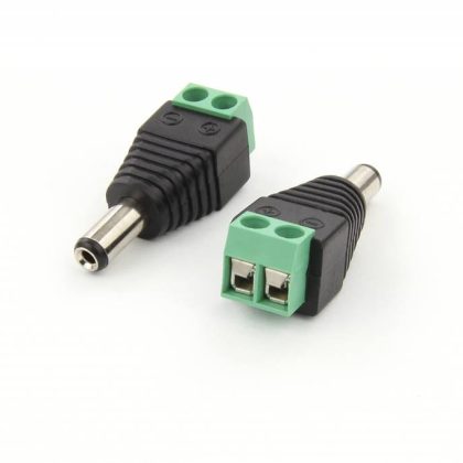 Male 5,5x2,1mm DC Plug naar schroefklemmen
