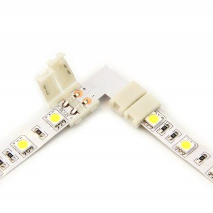 L-Connector voor 5050 en 3528 Witte Led Strips | Soldeervrij