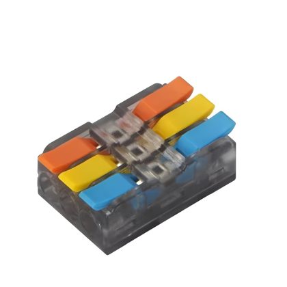 3 Pin INOUT Soldeervrije Wago Lasklem, 5 of 10 stuks. Geschikte draaddikte 0.5 t/m 4mm²