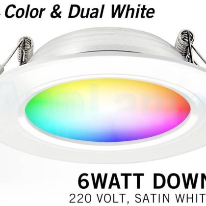 Mi·Light Mi-Light 6W RGBWW Kleur + Dual White LED Inbouwspot 220V. Satijn Wit