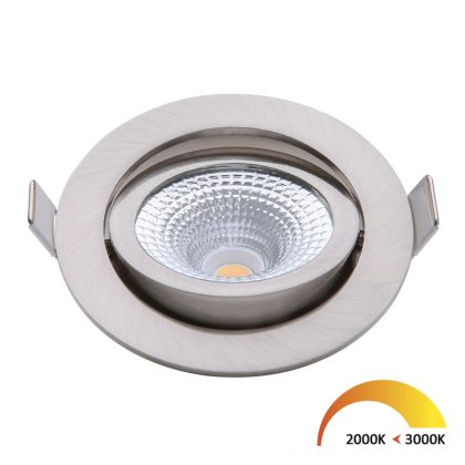 EcoDim EcoDim 5Watt 2000K - 3000K Ronde Nikkel Kantelbare LED Inbouwspot