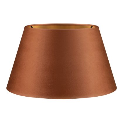 Fluweel - Velvet Lampenkap - Conisch - Bruin + goud - Luxe stijl - ø30 x 17 cm - E27 fitting - voor tafellampen - voor woonkamer en eetkamer