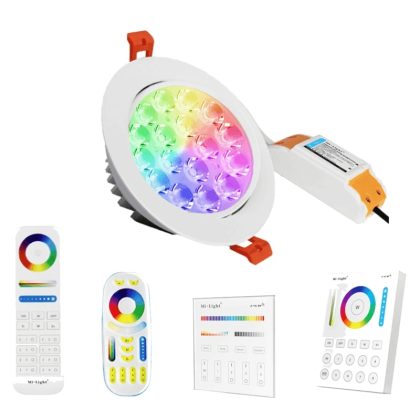 RGBWW complete set met 1-4 led inbouwspots 9 watt - met bediening