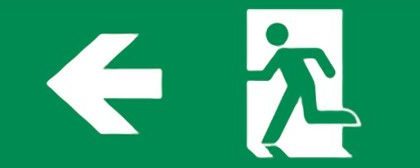 Noodverlichting richting Pijl Links 300x100mm - Sticker