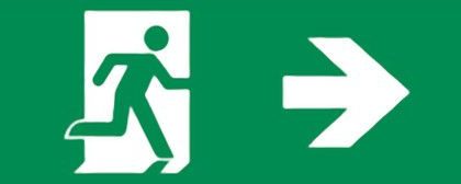 Noodverlichting richting Pijl Rechts 300x100mm - Sticker