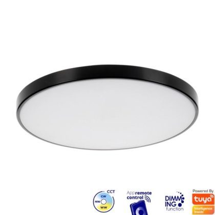 Slimme Led Plafondlamp 20 Watt - Plafon Zwart - CCT - Wifi/Bluetooth - Ø390mm - IP20