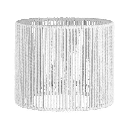 Papieren Woven Lampenkap - Cilindrisch - White - Moderne stijl - ø20 x 17 cm - E27 fitting - Voor Wandlampen en Tafellampen - Ontworpen voor woonkamer en eetkamer