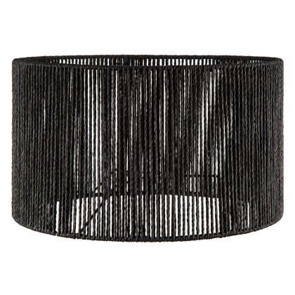 Papieren Woven Lampenkap - Cilindrisch - Black - Moderne stijl - ø40 x 22 cm - E27 fitting - Voor Staand Lamp - Ontworpen voor woonkamer en eetkamer