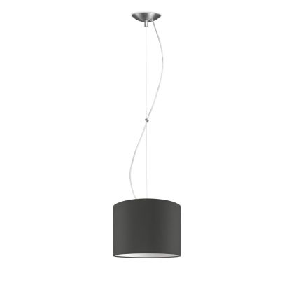 hanglamp Bling-Deluxe, lampenkap 25/25/19cm, gemaakt van stof en metaal, geschikt voor E27 LED lamp, antraciet, pendel lengte 100 cm, Pendellamp geschikt voor woonkamer, slaapkamer, keuken
