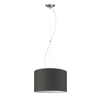 hanglamp Bling-Deluxe, lampenkap 35/35/21cm, gemaakt van stof en metaal, geschikt voor E27 LED lamp, antraciet, pendel lengte 100 cm, Pendellamp geschikt voor woonkamer, slaapkamer, keuken