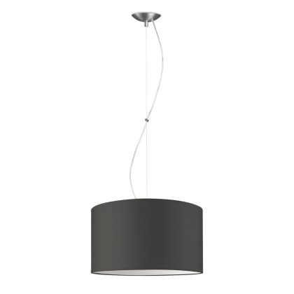 hanglamp Bling-Deluxe, lampenkap 40/40/22cm, gemaakt van stof en metaal, geschikt voor E27 LED lamp, antraciet, pendel lengte 100 cm, Pendellamp geschikt voor woonkamer, slaapkamer, keuken