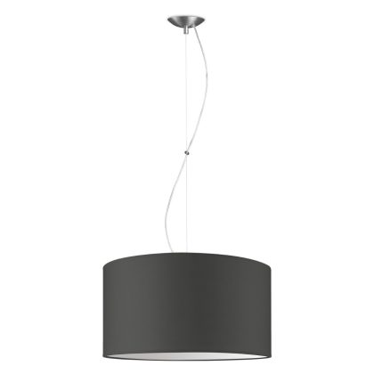 hanglamp Bling-Deluxe, lampenkap 50/50/25cm, gemaakt van stof en metaal, geschikt voor E27 LED lamp, antraciet, pendel lengte 100 cm, Pendellamp geschikt voor woonkamer, slaapkamer, keuken